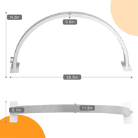 Table multifonctionnelle pour salon de beauté Lumière demi-lune LED pour bureau à ongles avec bouton rotatif Effet Bling Bling