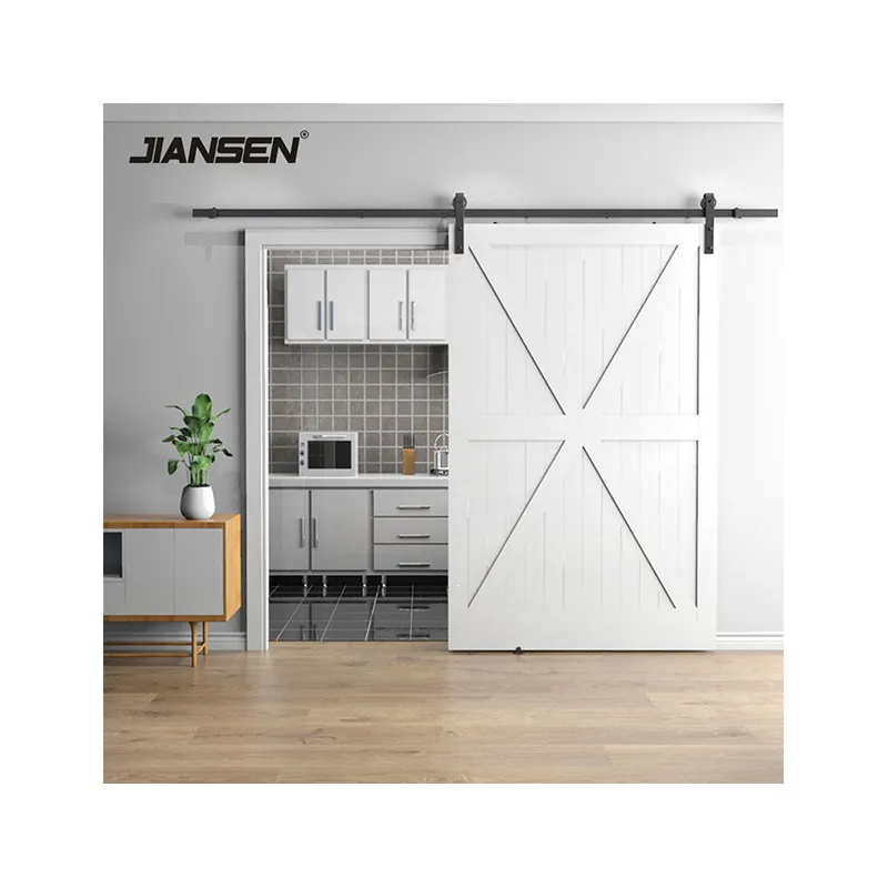 New Mỹ Barn Door treo đường sắt lớn loại bánh xe trượt Barn Door phần cứng Kit Đối với trang chủ cửa trượt