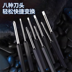 Screwdriver Set 10 Piece Phillips Flathead Multi Functional Tool Set With Rubber Handle For Household Diy Use - Product Image 2