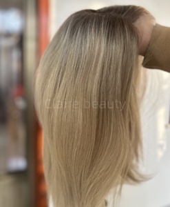 Perruque Lace Front pour femmes juives orthodoxes, cheveux européens naturels, racines profondes, couleurs personnalisables, chapeaux petits et grands - Product Image 4