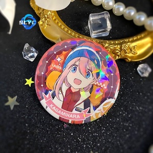 <span class=keywords><strong>Yuru</strong></span> Camp Anime Verre Laser Badge Nadeshiko Kagamihara Rin Shima Marchandise De Style Japonais - Product Image 4