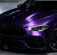Film de protection TPU haut de gamme noir satiné à effet violet 1,52*16M, sans effet peau d'orange, auto-réparant pour covering intégral de voiture, autocollant automobile
