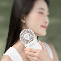 Ventilador de Mano Plegable Eléctrico KC con Compresa de Hielo - Mini Ventilador Portátil Recargable por USB de 1800mAh para Enfriamiento Rápido en el Hogar