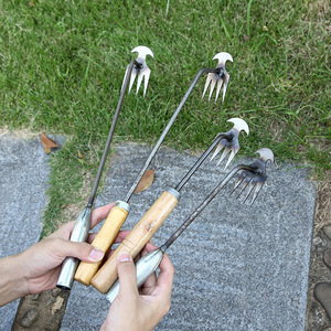 Manual <b>Weeder</b> Fork Wood Handle Soil Loosening Root Lifting Tool For Gardening Weeding Transplanting - Product Image 1