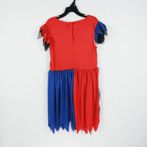 Disfraz de Pirata Sangriento para Niñas, Vestido Desgarrado Rojo y Azul con Estampado de Salpicaduras de Sangre - Product Image 4