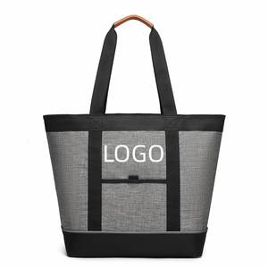 Custom Logo Heavy Duty Insulated Tote Beach <b>Beer</b> Cooler Bag Insulated Reusable Grocery Bag - Product Image 1