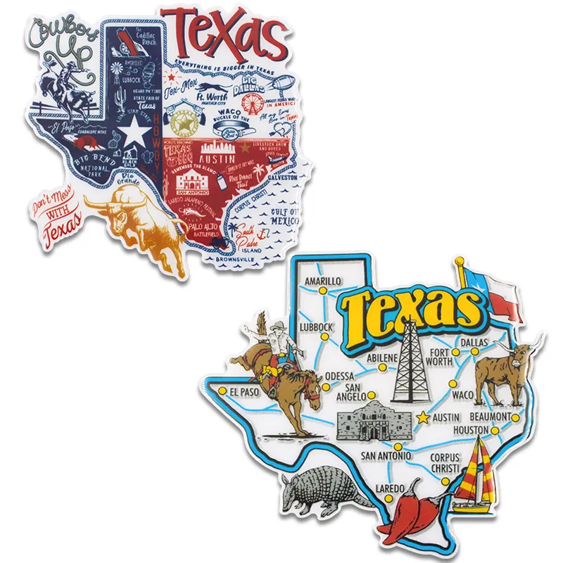 Fridge Magnet Press Promotional Paper Texas Usa Custom Printed Customised Soft Pvc Metal Tourism Souvenirs Fridge Magnet