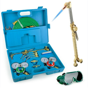 Kit portátil de soldadura y corte oxiacetilénico estilo americano con manómetros y mangueras para trabajos en metal - Product Image 5