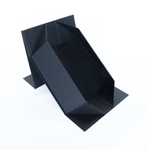 Caja de regalo plegable de embalaje de fijación magnética plegable de lujo Premium personalizada negra mate con cierre de bloqueo magnético - Product Image 5