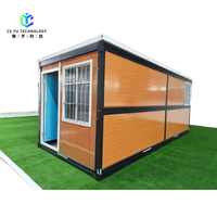 Maison conteneur préfabriquée pliable de 20 pieds, design moderne, emballage plat, petit logement extérieur, prix de gros pour usage bureau et studio