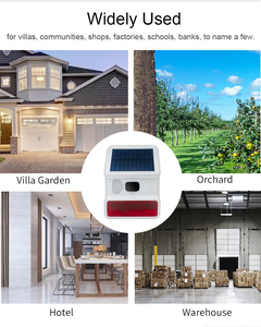 1 trong 2 Thiết kế ngoài trời sử dụng không dây 433MHz năng lượng mặt trời báo động Bảng điều chỉnh và không dây nhấp nháy Còi báo động để làm việc với hệ thống báo động và cảm biến - Product Image 3