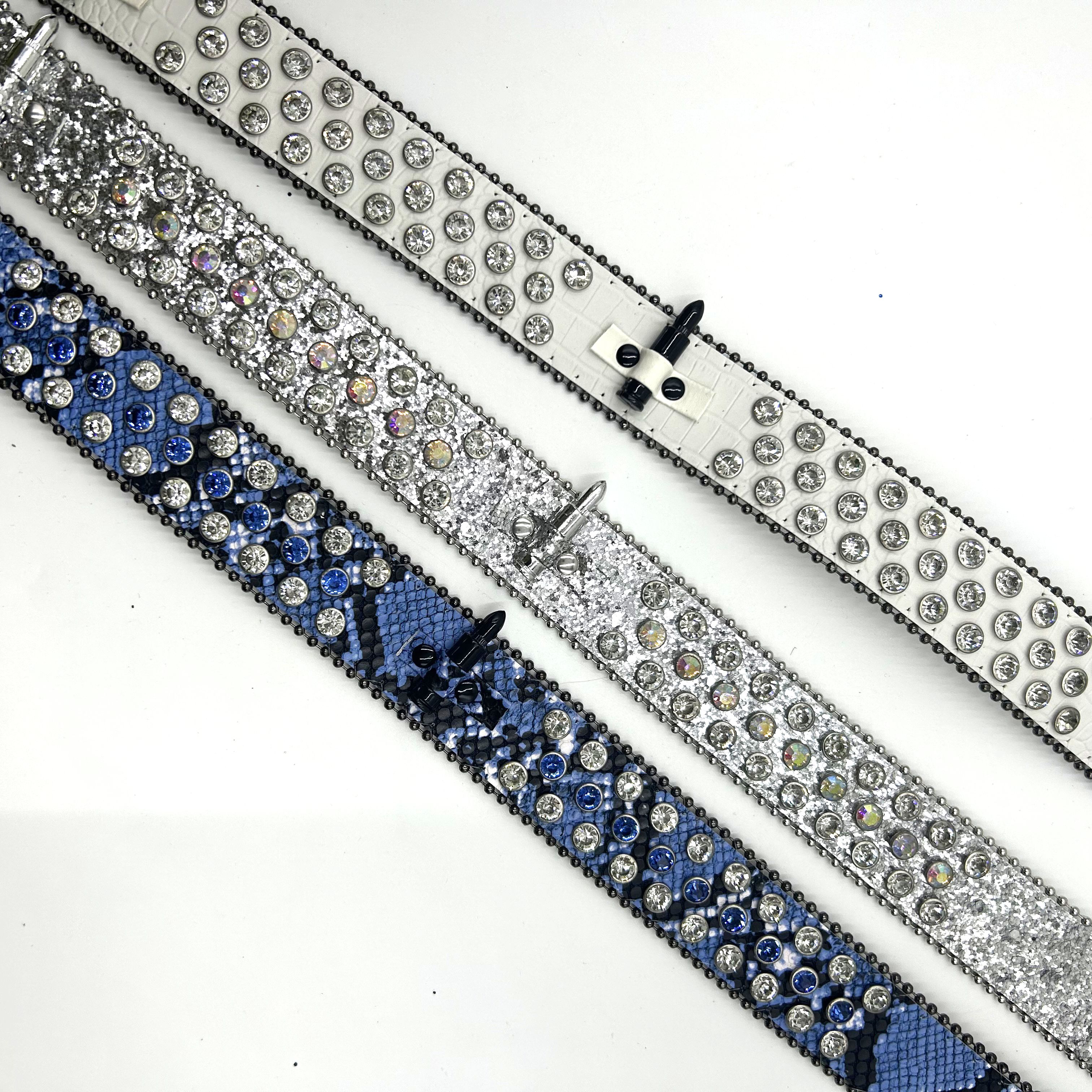 国内で当店のみ Supermade - PUNK STYLE HOTFIX RHINESTONE BELT Retro Punk Rhinestone Belt | Thesupermade®
