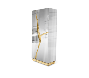 Meuble de bar de luxe, vitrine, meuble de rangement haut de gamme, armoire d'appoint en laiton sur mesure, villa, hall d'hôtel, salle à manger - Product Image 5