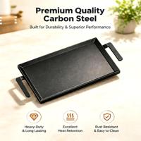 Plateau de cuisson rectangulaire en acier au carbone avec poignées, personnalisable avec logo, pour fours à pizza, idéal pour la cuisine et la cuisson en extérieur (vente en gros)