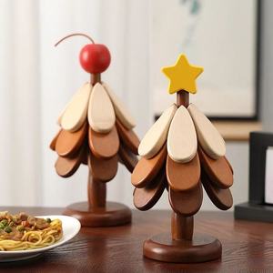 Tapis d'isolation d'arbre de noël M <span class=keywords><strong>Table</strong></span> à manger en bois massif tapis anti-brûlure tapis de pot décoration de la maison créative - Product Image 2