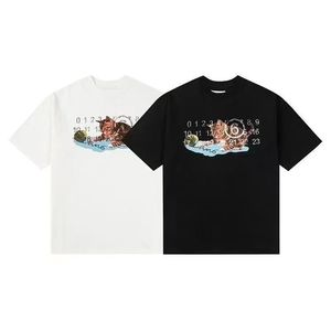 Camiseta de Manga Corta con Cuello Redondo y Estampado Digital de Gato, Estilo Holgado, para Hombre y Mujer, Maison MM6, Nueva Colección 2026 - Product Image 1