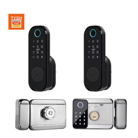 Cerradura Inteligente TYSH Tuya con Control Remoto, Wi-Fi, para Exteriores, Resistente al Agua, Doble Huella Dactilar, Tarjeta RFID Digital, Código, Sin Llave, Control por Aplicación, para Puertas de Madera