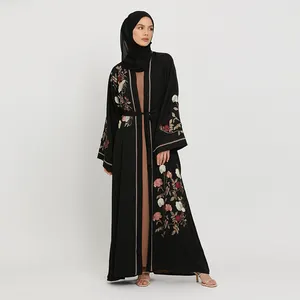 Evening Dress Best Quality Islamic Clothing Style Long Sleeve Embroidery Kimono Abaya Al Haramain Jubah
