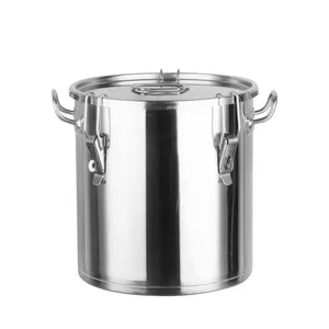 New style kitchen beer fermenting bucket with lid and handle Stainless steel fermentation tank airtight lock