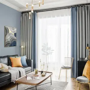 अनुकूलित लक्जरी, होटल गुणवत्ता पॉलिएस्टर ठोस रंग सजावटी मोती पर्दे के लिए कमरे में रहने वाले/