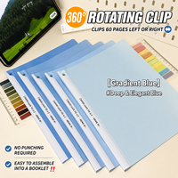 Juego de 5 Carpetas de Papel con Pinza Gruesa y Degradado Clásico y Bonito, Formato A4, Personalizables, para Oficina y Escuela, de PP Resistente