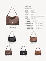 Nouveau sac bandoulière en cuir de vachette pleine fleur de haute qualité, design à fermoir rabattable tendance, sac à l'épaule grande capacité, sac fourre-tout simple