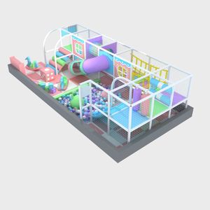 Parque Infantil Interior Pequeño de Buena Calidad para Centro Comercial, Temática Macaron, Castillo Inflable con Tobogán Pequeño - Product Image 4