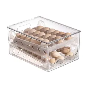 Benutzer definierte große Kapazität Slide Design 2 Schichten Kunststoff Ei frisch Aufbewahrung sbox Behälter