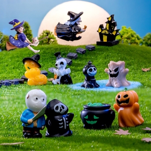 Miniature moderne en résine Halloween Sorcière Fantôme Faucheuse DIY Décor Set pour les scènes de paysages effrayants et l'affichage minuscule - Product Image 2