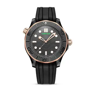 Montre-bracelet avec logo personnalisé bracelet de montre de sport de plongée de luxe pour hommes montre mécanique montres automatiques avec bracelet en caoutchouc étanche 3a pour hommes