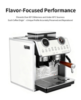 Machine à expresso électrique avec moulin intégré, manomètre visuel, pré-infusion, réservoir à grains de 250 g, en acier inoxydable, pour la maison, le bureau, l'hôtel