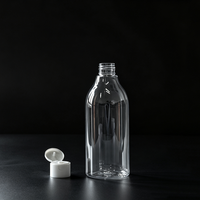 Botella de Plástico Recargable de 300 ml para Loción con Tapa Abatible, Botella Cosmética Vacía de PET de 10 oz para Envasado de Líquidos para el Cuidado Corporal