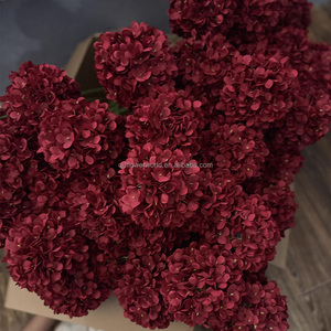 Bestseller: Fiori Artificiali di Ortensia Bordeaux in Seta per Decorazioni Matrimoniali, <span class=keywords><strong>Piante</strong></span> Finte di Ortensia all'Ingrosso - Product Image 4