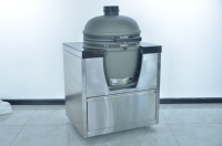 Barbecue au charbon de bois KAMADO en acier inoxydable robuste, de forme ovale, avec arrêt automatique, pour cuisine extérieure