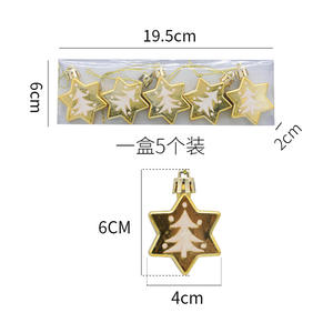 Palline di <span class=keywords><strong>Natale</strong></span> in Plastica di Lusso a Cinque Stelle con Stampa UV, <span class=keywords><strong>Decorazioni</strong></span> Festive per le Vacanze - Product Image 3