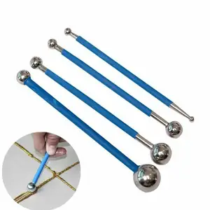 4Pcs Tile Grout Floor Pressure Stick Tools Wall Gap Scraping Double Pressed Ball