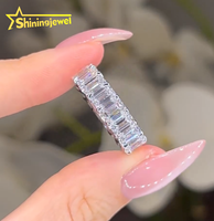 Perhiasan modis penjualan laris anting-anting Hoop berlian tumbuh Lab potongan zamrud emas padat 10k wanita