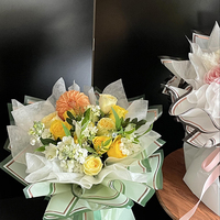 Film de dorure Bouquet de fleurs fraîches Papier d'emballage Papier floral Fleuriste Matériaux Cadeaux Cadeaux