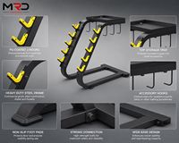 Support de rangement commercial pour accessoires de gym, support pour barres d'haltères, organisateur d'équipement de fitness, support de rangement pour poids