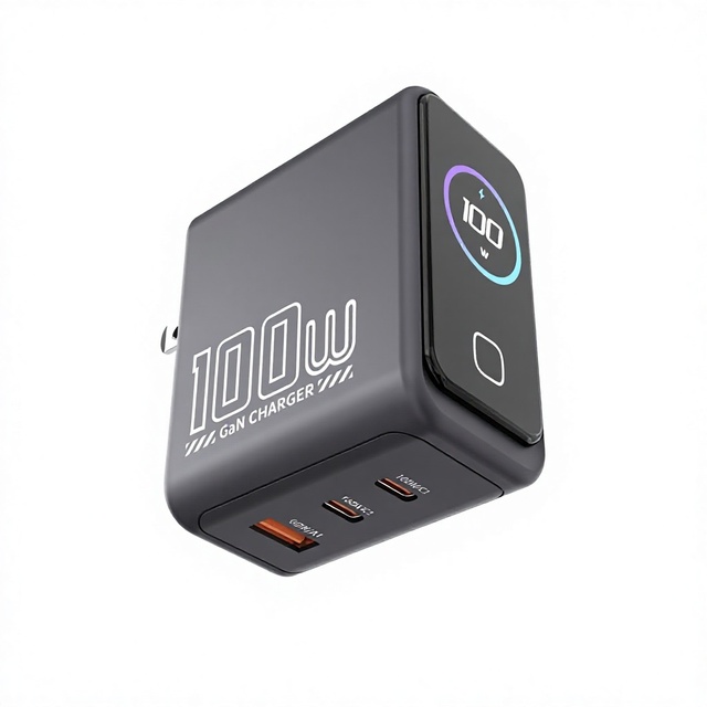Cross-border 100W Gallium Nitride Charger AI Smart Screen Display 45W Fast Charging Head Compatible Tablets Phones 4-Year