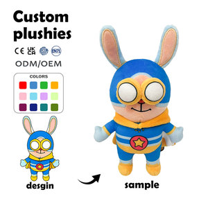 Handmade Mẫu Đồ Chơi Sang Trọng Động Vật Anime Mềm Sang Trọng Siêu Người Đàn Ông Thỏ Mát Dài Tai Ôm Chữ<span class=keywords><strong>a</strong></span> Bệnh Cảm Xúc Đồ Chơi Sang Trọng Với Áo choàng - Product Image 1