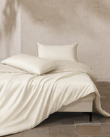 Ensemble de literie de luxe personnalisé en Tencel Lyocell 4 pièces, anti-rides, hypoallergénique, ensemble de draps rafraîchissants pour l'été