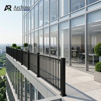 Rampe d'escalier décorative de luxe en alliage d'aluminium, balustrade de balcon minimaliste noire pour projets de bricolage de villas et d'appartements
