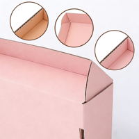Boîtes d'expédition personnalisées en carton ondulé rose avec impression intérieure, pour abonnement et e-commerce, par KAKA Wholesale