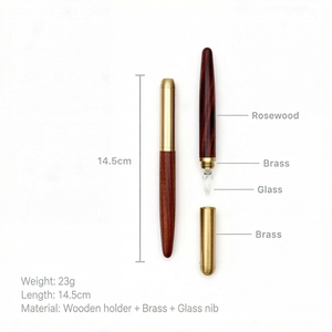 HY HY-025 <span class=keywords><strong>Penna</strong></span> <span class=keywords><strong>Stilografica</strong></span> di <span class=keywords><strong>Lusso</strong></span> in Legno Ricaricabile con Inchiostro Nero e Logo Personalizzato, Regalo Aziendale Vintage di Alta Qualità - Product Image 2