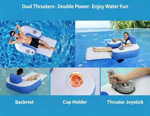 Silla Flotante Inflable Motorizada con Doble Hélice, Juguete Acuático para Adultos - Product Image 5