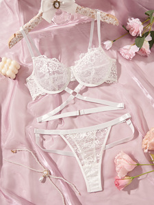 Conjunto de Lencería Erótica de Dos Piezas con Bordado de Encaje, Estilo Europeo y Americano, para Mujer Sensual - Product Image 6
