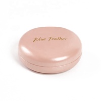 Mini étui portable pour lentilles de contact, couleur macaron, boîte de rangement ronde pour bijoux, boucles d'oreilles, bagues, logo personnalisé, petit miroir de voyage