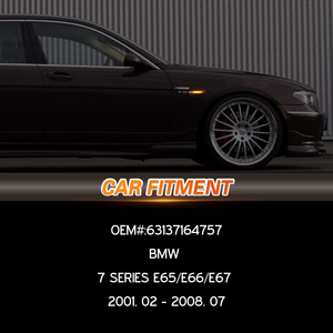 Répétiteur latéral <span class=keywords><strong>dynamique</strong></span> clignotants LED pour <span class=keywords><strong>BMW</strong></span> série 7 E65 E66 E67 2001-2008 2 pièces lentille fumée/claire - Product Image 3