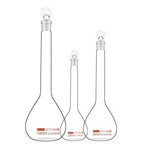 वर्ग मोटा पारदर्शिता उच्च बोरोसिलिकेट ग्लास वोल्लुमिट्रिक बोतल 25-1000 मिली 12 सेमी प्रयोगशाला ओएम मैनुअल व्यक्तिगत पैक - Product Image 6